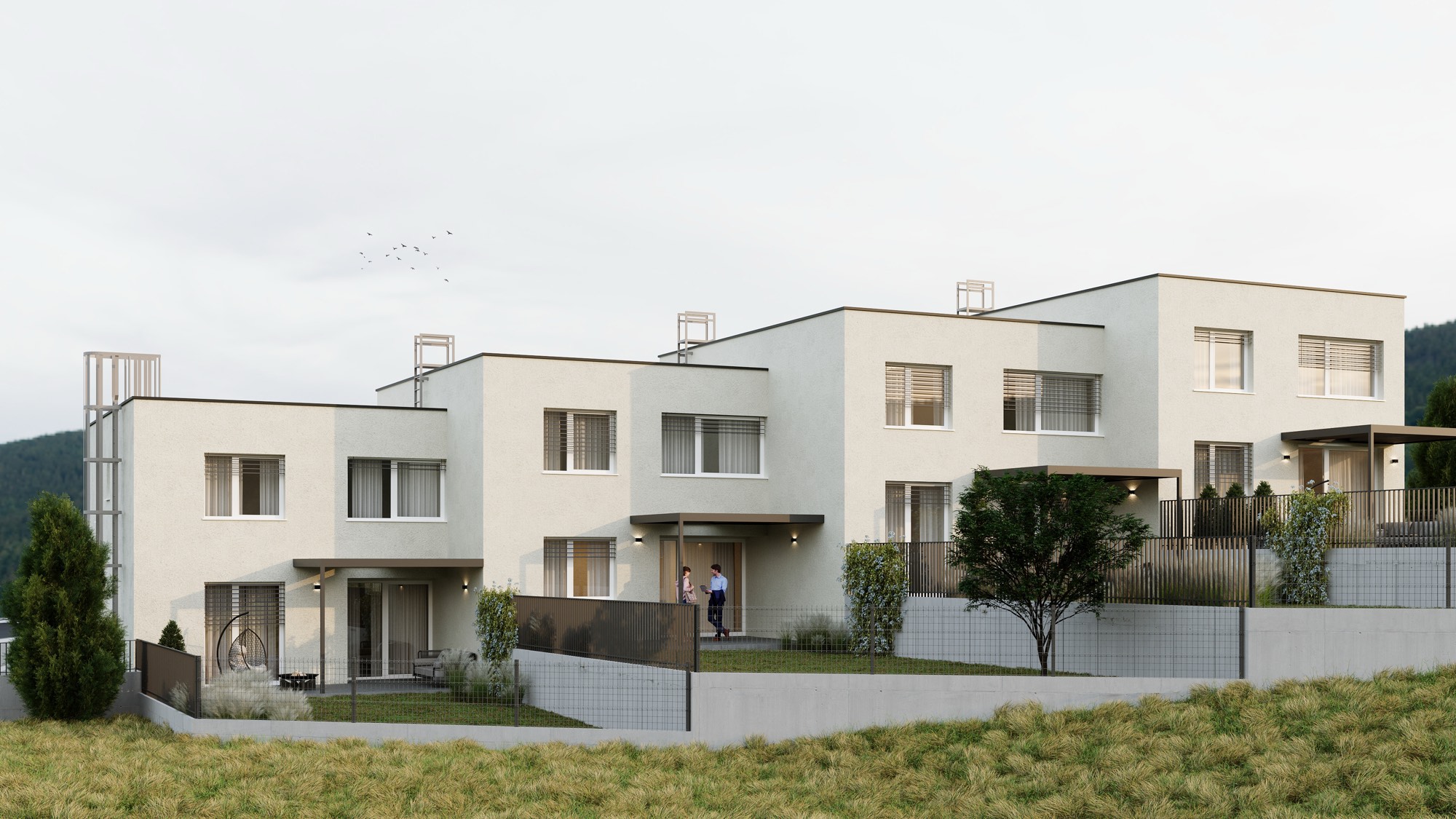 Radové domy Štvorica, exteriér – vizualizácia 4